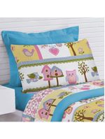 Kit edredom infantil corujinha doroty + jogo de lençol 5 peças - 100% algodão