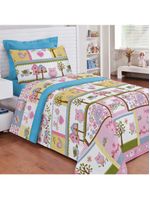 Kit edredom infantil corujinha doroty + jogo de lençol 5 peças - 100% algodão