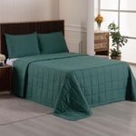 Kit cobre leito colcha speciale casal matelado toque acetinado 400 fios 3 peças verde