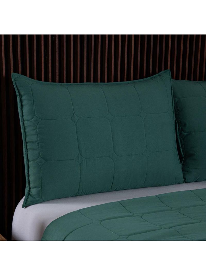 Kit cobre leito colcha speciale casal matelado toque acetinado 400 fios 3 peças verde