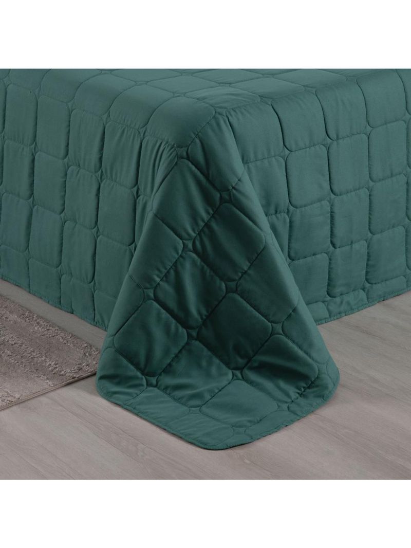 Kit cobre leito colcha speciale casal matelado toque acetinado 400 fios 3 peças verde