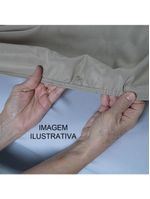 Lençol unique avulso de baixo queen com elástico micro percal 400 fios - avelã