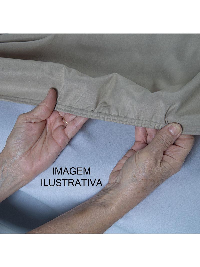 Lençol unique avulso de baixo queen com elástico micro percal 400 fios - avelã
