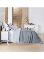 Kit cobre leito colcha vitta king matelado c/ babadinhos 200 fios 3 peças cinza