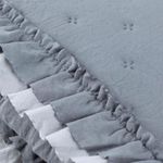 Kit cobre leito colcha vitta king matelado c/ babadinhos 200 fios 3 peças cinza