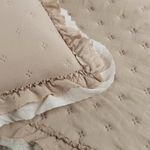 Kit cobre leito colcha vitta king matelado c/ babadinhos 200 fios 3 peças bege