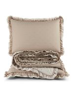 Kit cobre leito colcha vitta king matelado c/ babadinhos 200 fios 3 peças bege