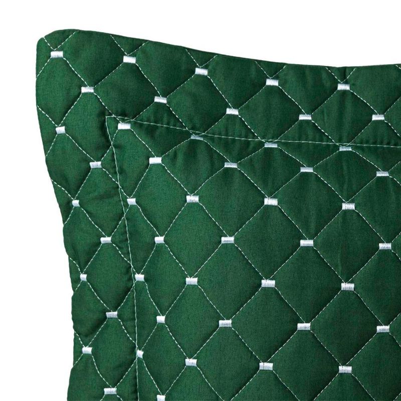 Kit cobre leito colcha vênus casal dupla face micropercal 200 fios liso 3 peças - verde esmeralda