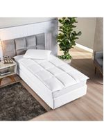 Protetor de colchão macio pillow top solteiro scartec micropercal 200 fios - branco
