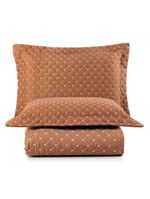 Kit cobre leito colcha vênus queen dupla face micropercal 200 fios liso 3 peças - terracota