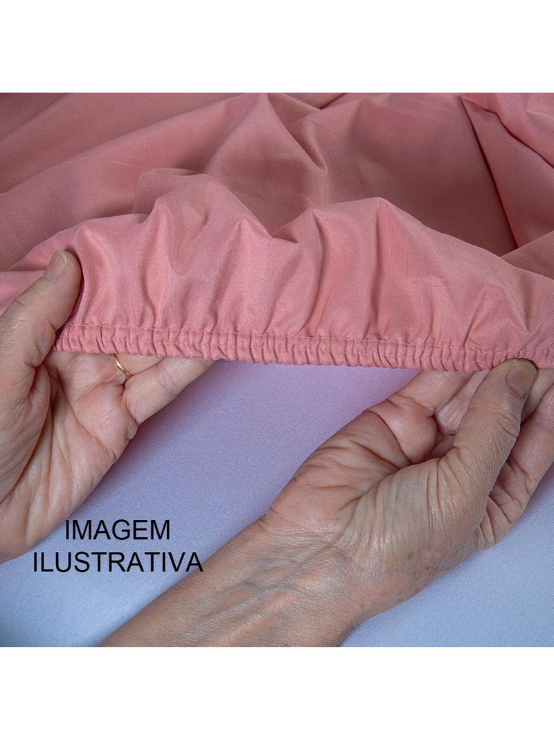 Lençol unique avulso de baixo queen com elástico micro percal 400 fios - rosê