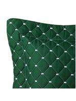 Kit cobre leito colcha vênus queen dupla face micropercal 200 fios liso 3 peças - verde esmeralda