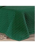 Kit cobre leito colcha vênus queen dupla face micropercal 200 fios liso 3 peças - verde esmeralda