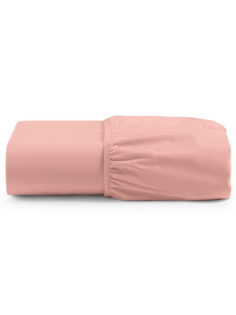 Lençol unique avulso de baixo king com elástico micro percal 400 fios - rosê