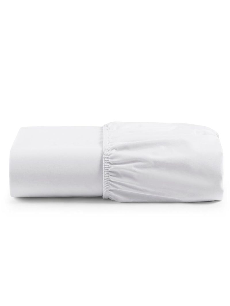 Lençol unique avulso de baixo king com elástico micro percal 400 fios - branco