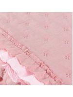 Kit cobre leito colcha vitta king matelado c/ babadinhos 200 fios 3 peças rosa