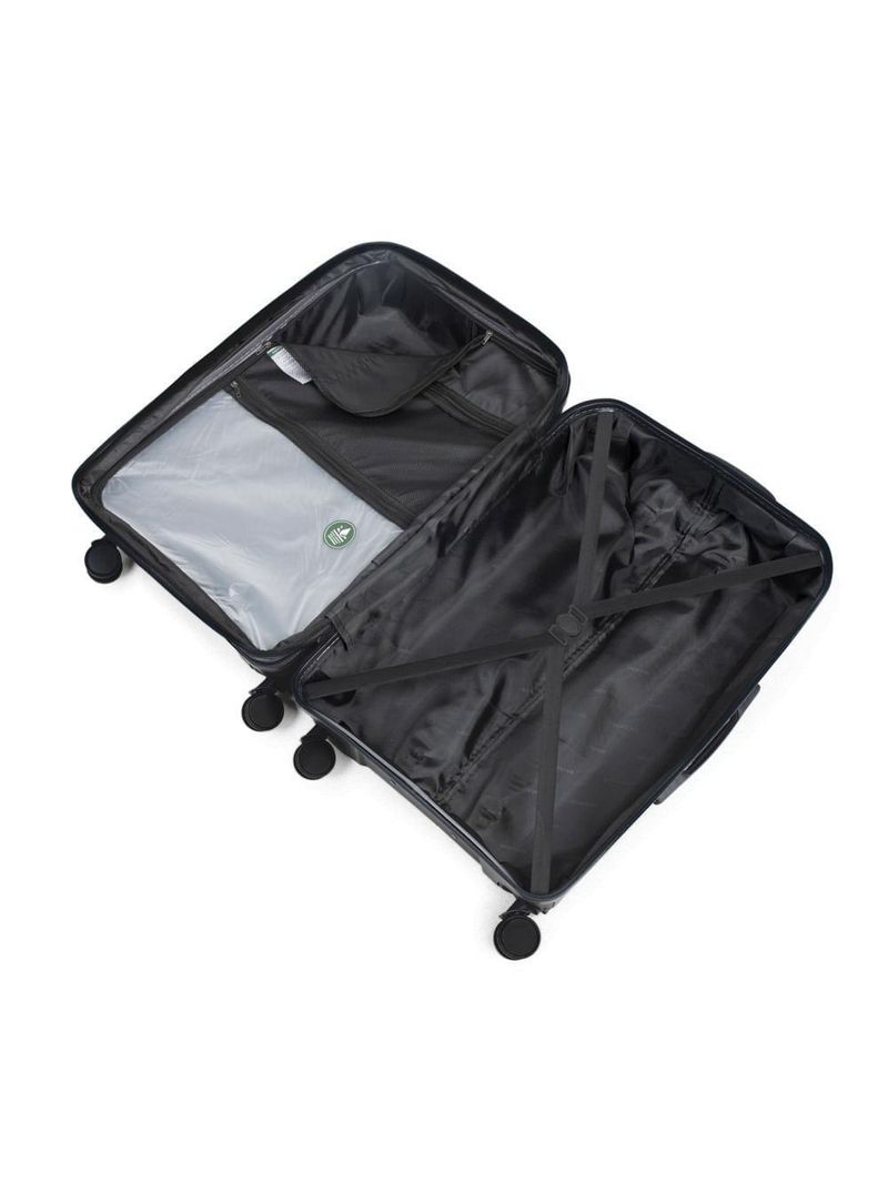 Mala Média 23 Kg Polipropileno 4 Rodas Hong Kong Preta