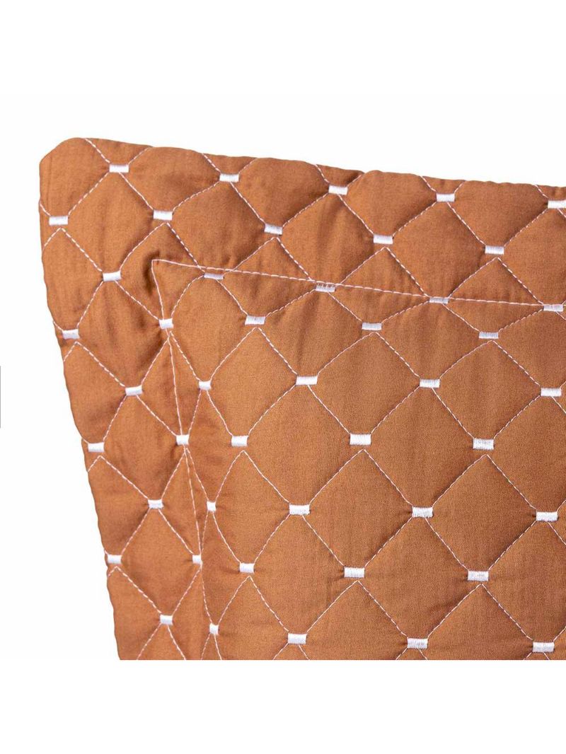 Kit cobre leito colcha vênus casal dupla face micropercal 200 fios liso 3 peças - terracota