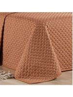 Kit cobre leito colcha vênus casal dupla face micropercal 200 fios liso 3 peças - terracota