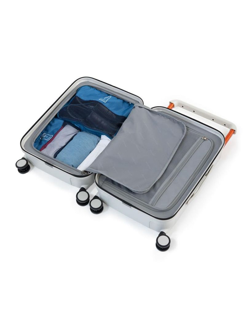 Mala de bordo policarbonato 4 rodas bagaggio bahamas branco