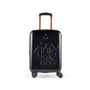 Mala de bordo 10kg abs 4 rodas flamengo crf oficial preta e vermelho
