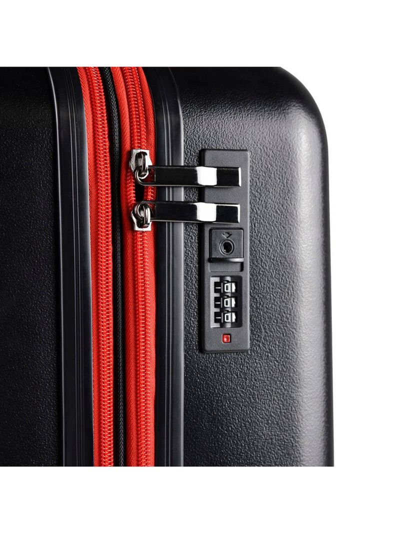 Mala de bordo 10kg abs 4 rodas flamengo crf oficial preta e vermelho