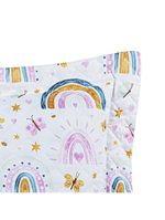 Kit cobre leito colcha solteiro infantil lutti dupla face 200 fios 2 peças arco Íris rainbow