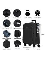 Mala Grande Poliéster 4 Rodas Zurique Verde