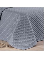 Kit cobre leito colcha vênus king dupla face micropercal 200 fios liso 3 peças - cinza