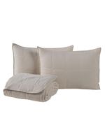 Kit cobre leito colcha speciale queen matelado toque acetinado 400 fios 3 peças palha