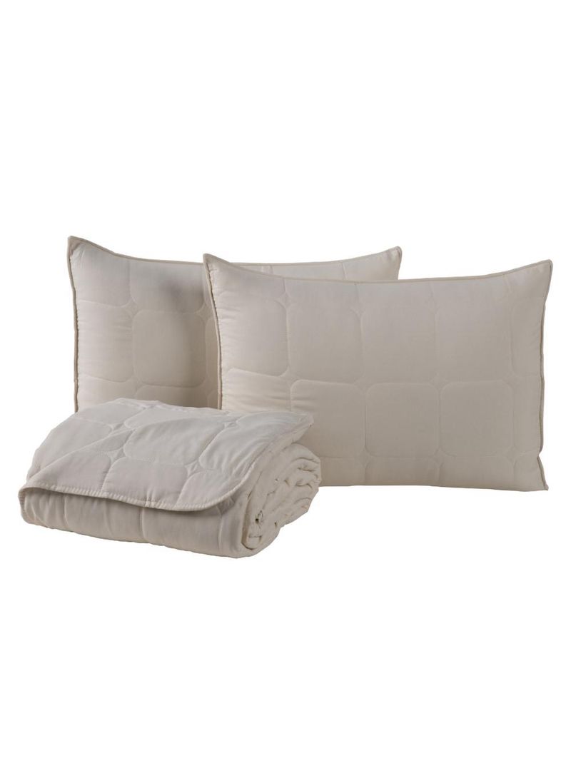 Kit cobre leito colcha speciale queen matelado toque acetinado 400 fios 3 peças palha