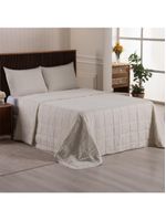 Kit cobre leito colcha speciale queen matelado toque acetinado 400 fios 3 peças palha