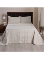 Kit cobre leito colcha speciale queen matelado toque acetinado 400 fios 3 peças palha