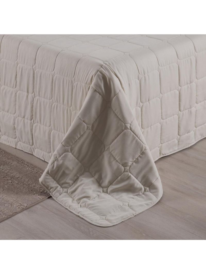 Kit cobre leito colcha speciale queen matelado toque acetinado 400 fios 3 peças palha