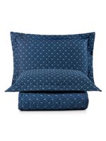 Kit cobre leito colcha vênus casal dupla face micropercal 200 fios liso 3 peças - azul marinho