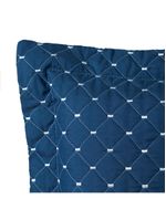 Kit cobre leito colcha vênus casal dupla face micropercal 200 fios liso 3 peças - azul marinho