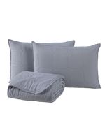 Kit cobre leito colcha speciale king matelado toque acetinado 400 fios 3 peças cinza