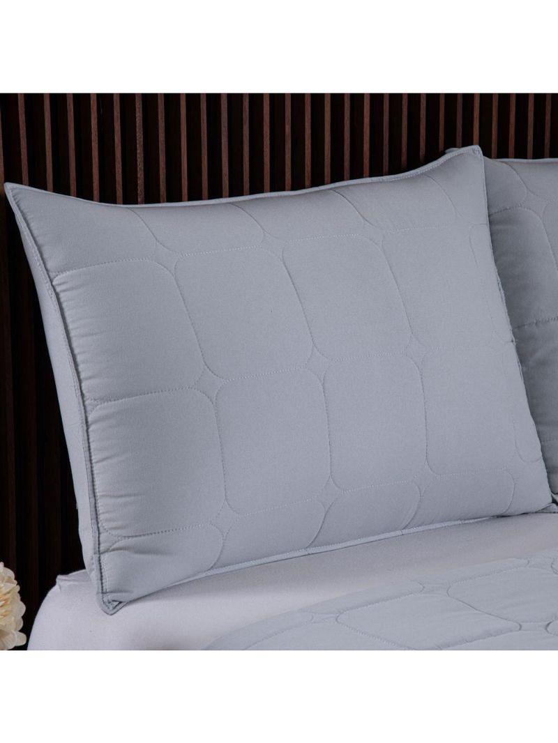 Kit cobre leito colcha speciale king matelado toque acetinado 400 fios 3 peças cinza