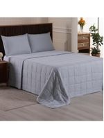 Kit cobre leito colcha speciale king matelado toque acetinado 400 fios 3 peças cinza