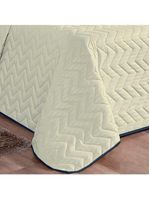 Kit cobre leito colcha mistral casal padrão microfibra dupla face 7 peças - palha