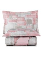 Kit cobre leito colcha maris king estampado dupla face percalle 200 fios 3 peças quadri rosê