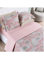 Kit cobre leito colcha maris king estampado dupla face percalle 200 fios 3 peças quadri rosê