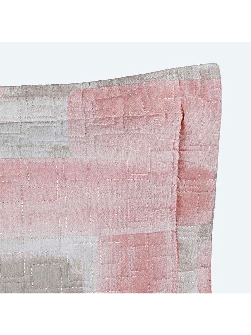 Kit cobre leito colcha maris king estampado dupla face percalle 200 fios 3 peças quadri rosê