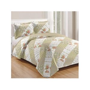 Kit cobre leito colcha mix queen estampado dupla face floral 3 peças - janaína