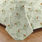 Kit cobre leito colcha mix queen estampado dupla face floral 3 peças - isamara