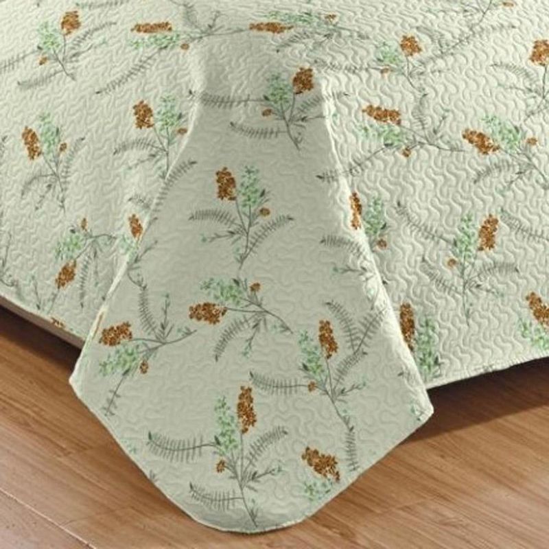 Kit cobre leito colcha mix queen estampado dupla face floral 3 peças - isamara