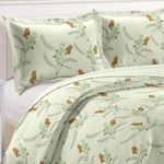 Kit cobre leito colcha mix queen estampado dupla face floral 3 peças - isamara