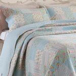 Kit cobre leito colcha mix queen estampado dupla face floral 3 peças - karina