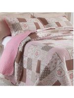 Kit cobre leito colcha mix king estampado dupla face floral 3 peças - mara