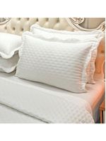 Kit cobre leito colcha perone queen dupla face toque de pluma micro percal 300 fios 3 peças - branco